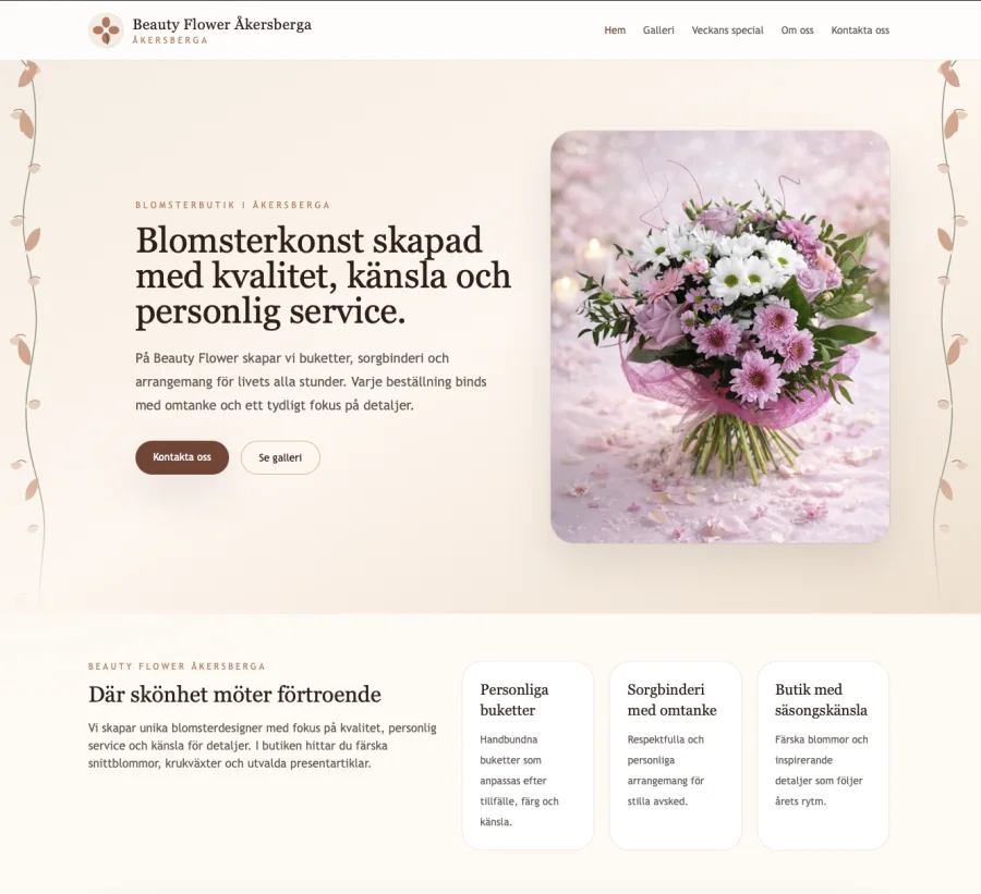 Startsida för Beauty Flower